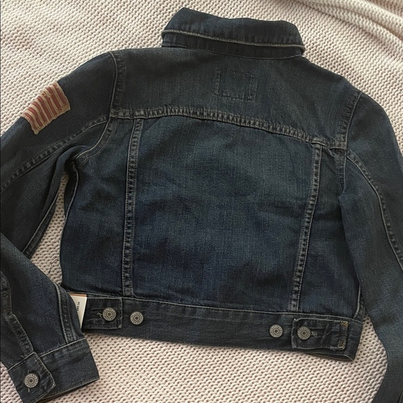 Polo by Ralph Lauren Kids Blue Jean Jacket with Flag Patch - Picture 2 of 4